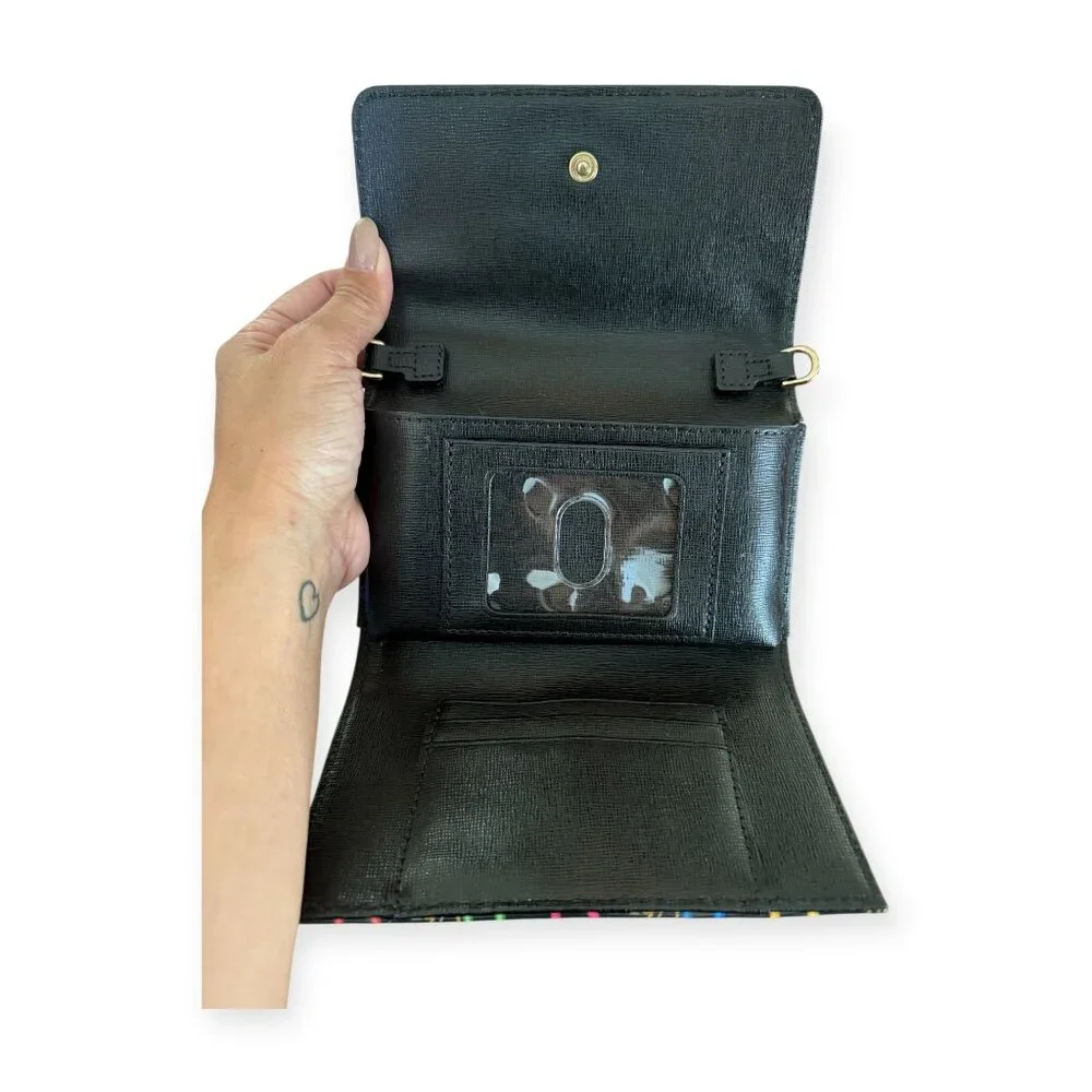 Dooney & Bourke DB 1975 Multicolor Monogram Wallet on Chain | Black - Picture 5 of 8